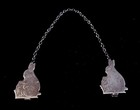 Vintage 1940s Sterling Silver Rabbits Childs Bib Clip By Webster Co 7.25 Inches