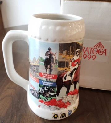 Saratoga Race Track Course 1999 Ограниченный Выпуск Stein Пивная Кружка Лошадь, NYRA - Изображение 1 из 4