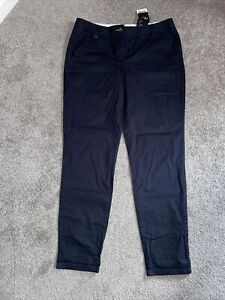 New Next Women’s Navy Blue Cotton Chino Style Trousers Size 12