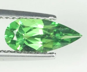 0,85 ct TOP BRILLANTE ULTRA RARO 100 % NATURAL TSAVORITA GRANATE Pera Ver Vdo TS - Imagen 1 de 3