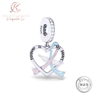 Dije de alas de ángel Baby Loss Forever In My Heart plata de ley 925 - conmemorativo - Imagen 1 de 4