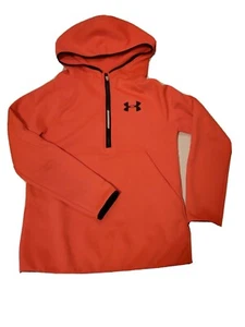 Girls Under Armour Storm Cold Gear Loose Hoodie Size Y MED Half Zip Pink - Picture 1 of 4