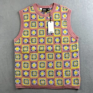 WESC Suéter Chaleco Hombre Grande Mujer XL Floral Retazos Crochet Otoño Pesado Nuevo con Etiquetas - Imagen 1 de 12