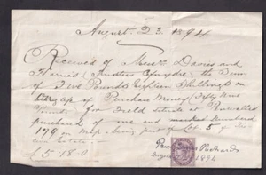 Pembrokeshire FISHGUARD receipt Davies & Harries Cefnydre re plot land Penwallis - Picture 1 of 2