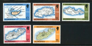 Alderney (Great Britain) Complete MNH Set #37-41 Maps Stamps - Picture 1 of 1