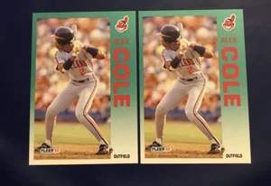 1992 Fleer # 108 ALEX COLE Lote 2 Tarjetas de béisbol de los Cleveland Indians - Imagen 1 de 1