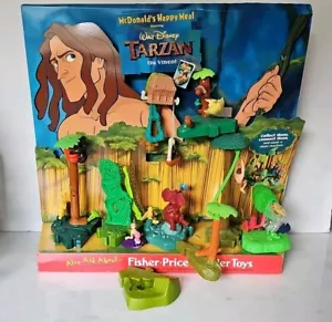 Vintage McDonald's Happy Meal Stand Display Tarzan 1999 Set 19” Tall x 20" Wide - Picture 1 of 8
