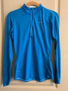 Nike 1/4 Zip Damen Gr. S Dri-Fit Activewear Logo Jacke Blau - Bild 1 von 5