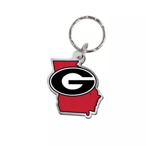 Georgia Bulldogs State Outline Key Ring - Picture 1 of 1