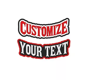 Custom Embroidered Freehand Faux Leather Bottom Rocker Biker Sew on Patch - Picture 1 of 11