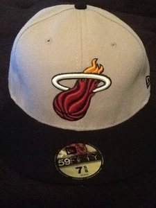 New Era Miami Heat NBA Fitted Hat Gray 7 5/8 - Picture 1 of 5