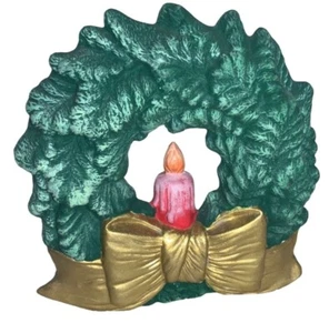 Ceramic Christmas Wreath Candle in Center - Picture 1 of 6