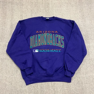 Vintage Arizona Diamondbacks Sweatshirt Mens XL Purple 1990s MLB Russell - Image 1 of 4
