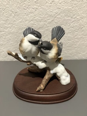 Obra Maestra Porcelana Garbanzos Pájaro Estatuilla 1991 Invierno Rama de Nieve Arte Decoración Foto 1 de 4