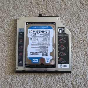 9.5mm 2nd Optical Drive Caddy Adapter Ultrabay F Lenovo ThinkPad 320GB HDD Lot - Picture 1 of 8