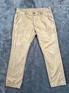 Pantalones para hombre cultivados y cosidos 38x32 caqui botón recto hechos con mosca en EE. UU. desgastados - Imagen 1 de 15