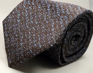 ENZONE Handmade 100% Silk Skinny Tie Men's Brown Blue Necktie NEW - Picture 1 of 4