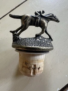 Blanton’s Bourbon Whiskey Cork Bottle Stopper w/ Race Horse & Jockey Letter ‘A’ - Picture 1 of 2