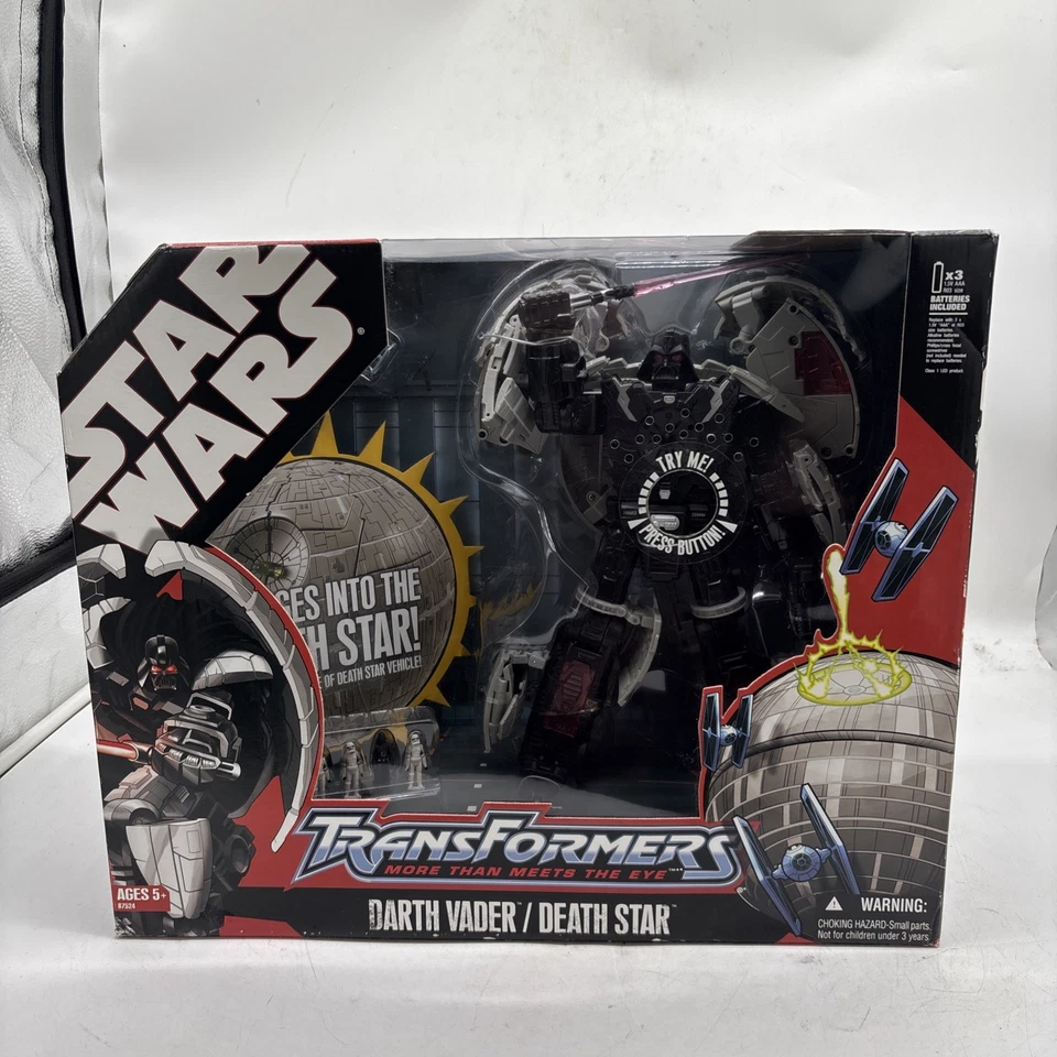 TRANSFORMERS STAR WARS DARTH VADER DEATH STAR FIGURE 2007 HASBRO NO SABER - Image 1 of 4
