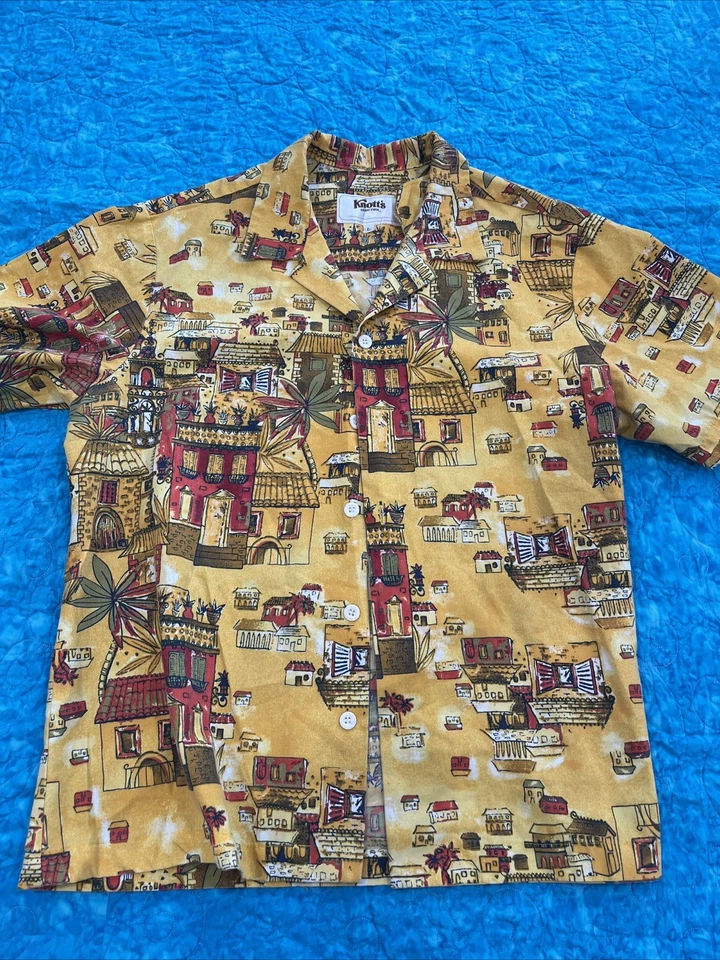 Camisa Uniforme Knott's Berry Farm Años 80 Ghost Town Entrance Para Hombres De Colección Talla L Foto 1 de 4