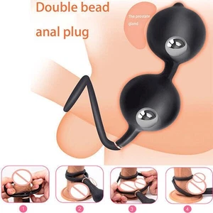 BDSM Bondage Aufblasbarer Stecker mit doppelten Perlen Ballstretcher Expander - Bild 1 von 4