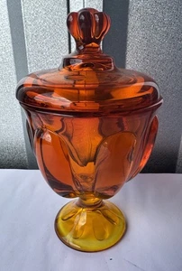 Persimmon Wikinger Glas Epic 6 Blütenblätter Glas 8"H Bonboniere Glas hübsch - Bild 1 von 5