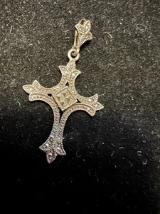 Sterling Silber 925 Markasiten Kreuz Anhänger - Bild 1 von 4