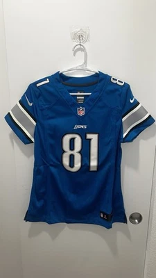 Nike NFL On Field Detroit Lions Calvin Johnson #81 Jersey Women’s Size M Blue - Image 1 of 2