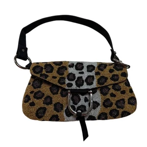 Mary Frances Schultertasche Abendtasche Leopard Perlen - Bild 1 von 4