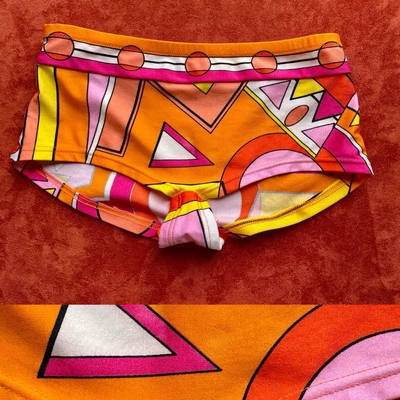 Cute MCM Inspired Mod Geometric Print Boyshort BIKINI Swimsuit BOTTOM Size XXS - Image 1 of 4