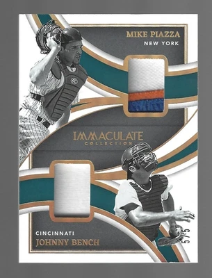 Mike Piazza Bench 2022 Panini Immaculate Collection Dual Materials Patch 5/5 💲 - Image 1 of 3
