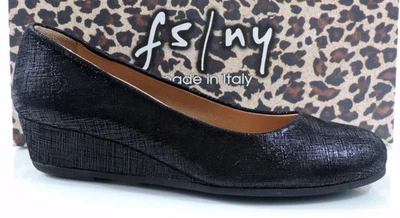 French Sole FS/NY Gumdrop Wedge Pump Leather Black Size 5.5 Made in Italy - Image 1 of 4