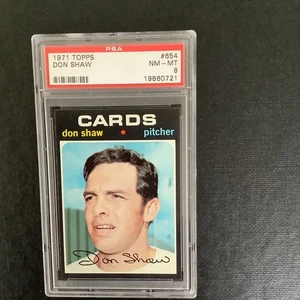 1971 Topps #654 Don Shaw PSA 8 Cardenales de San Luis - Imagen 1 de 1