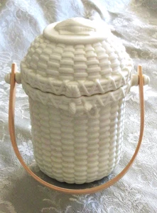 PartyLite Nantucket Korbgeflecht Muschel Teelichthalter mit Griff Neuwertig - Bild 1 von 7