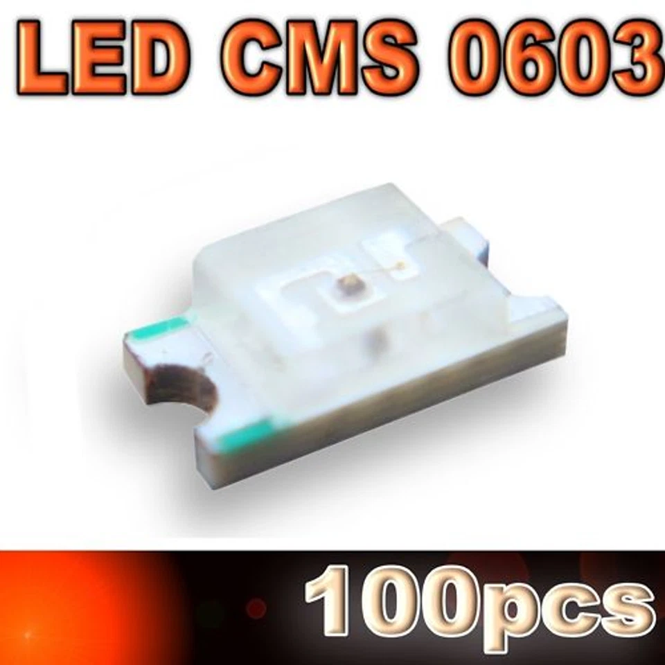 179/100# LED CMS 0603 rouge -160mcd -SMD RED - 100pcs