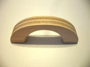 Vintage Nos Wood Drawer Pulls Ribbed Maple Unfinished Cabinet Door Handles - Picture 1 of 8