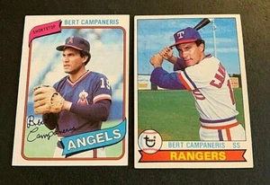 Bert Campaneris Topps 1979 #620 y 1980 #505 - Rangers - Angels - Imagen 1 de 2