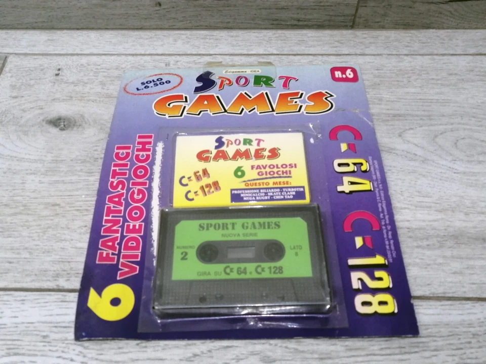 CASSETTA VIDEOGIOCHI RETRO SPORT GAMES COMMODORE C-64 C-128 EDIGAMMA VINTAGE - Immagine 1 di 1