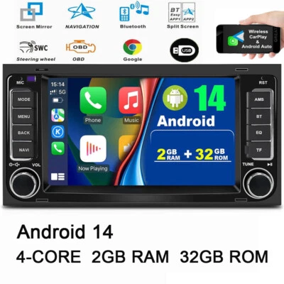 7" Autoradio CarPlay für VW Touareg T5 Multivan Transporter GPS Android 14 +BT - Bild 1 von 4