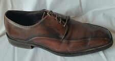 STAFFORD Oxford Handcrafted Dress Brown Leather Square Toe Shoes Mens 11 M Cuban