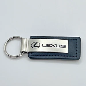 Lexus OEM Black Leather Key Chain Key Ring Dealer OKC Area Logo - Picture 1 of 3