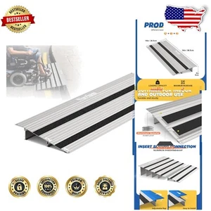 Adjustable Height Aluminum Wheelchair Ramp - Easy Setup & Non-Slip Design - Picture 1 of 8