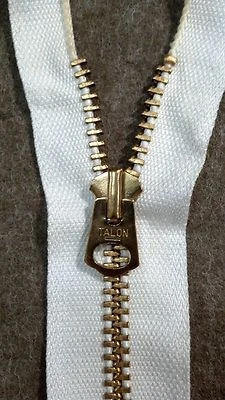 USA Vtg1970s "TALON"BELL TAB ZIPPER/9in Metal BRASS #5/OFF-WHT(Jeans/Pants,Polo) - Image 1 of 2