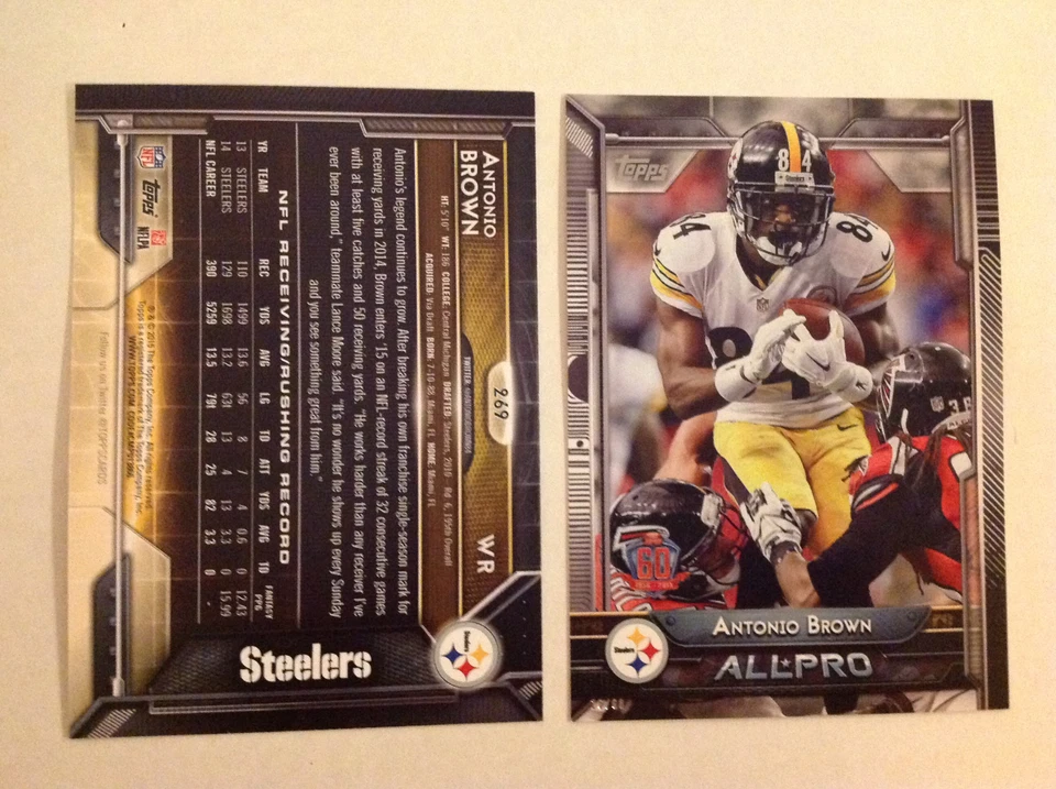 Antonio Brown #269 ALL PRO Steelers #/60 Made 5x7 2015 topps 60th Anniversary - Image 1 of 1