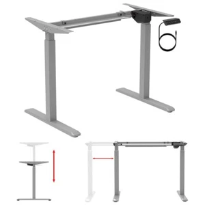 Electric Motorized Height Adjustable Sit Stand Table Desk Frame Home Office Gray - Picture 1 of 6