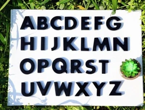 1.6'' Natural Obsidian Carved Letter Reiki Crystal 26 letters Home Decor Gift - Picture 1 of 37
