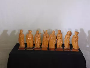 Sculture cinesi Qing Dy in legno duro intagliato a mano di statue "8 immortali" - Foto 1 di 12