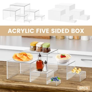 6 Pcs Acrylic Box 6 Different Sizes Buffet Risers Stackable Buffet Stands* - Picture 1 of 22