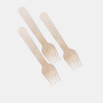 No7 Wood Biodegradable Compostable Disposable Wooden Forks 6  X 100 • 9.76£