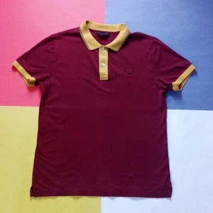 Prada Milano Polo T-Shirt Maroon/Yellow ACU1 2016 1692 SIZE: Small  - Picture 1 of 10